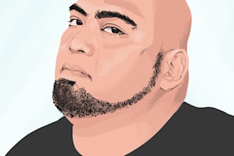 detailed vector art portrait