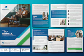design employee handbook, company profile, proposal, whitepaper, annual report