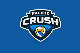 design modern blue crush logo in 1  day