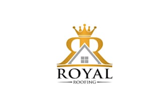 design roofing installation company logo