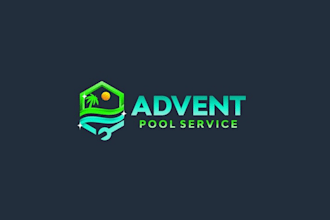 design a bright vibrant logo that says I m a pool service