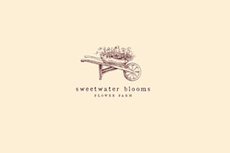 create a funky logo for a northern flower farm
