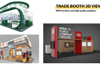 design shop, mall, exhibition stall, booth, kiosk in 3d