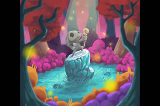 illustration, fantasy character, assets, card game, cover