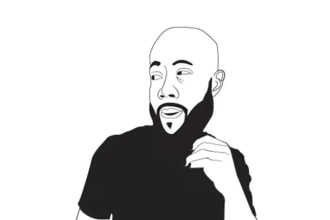 create black and white vector art of your beard face