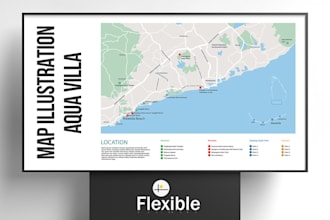 design a vector location map, site map or locator map for real estate