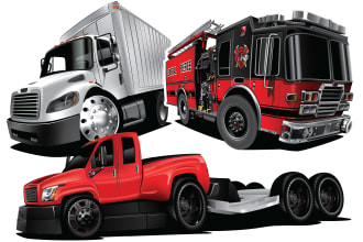 make automotive illustration cartoon graphic truck