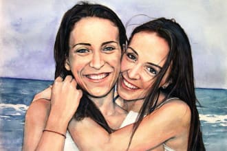 paint a stylized portrait in watercolor