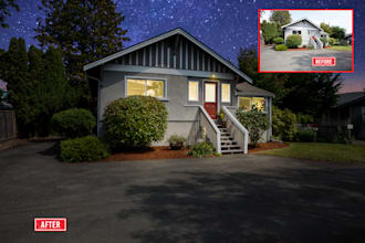 edit day to night, virtual twilight photo