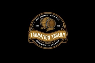 design realistic bar logo with creative concepts