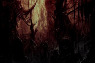 fantasy dark, horror, brutal art illustration