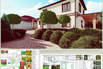 make 2d, 3d landscape design, visualization for your yard
