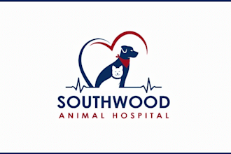 do a modern cat dog animal and pet logo design