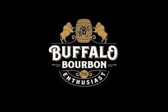design an astonishing buffalo bourbon logo