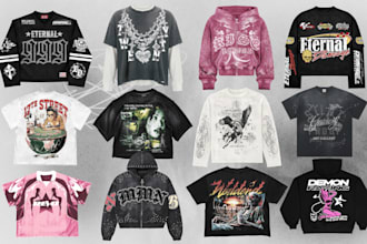 create streetwear design and t shirt design for clothing brand