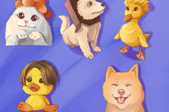 draw cute animal cartoon character,chibi animal