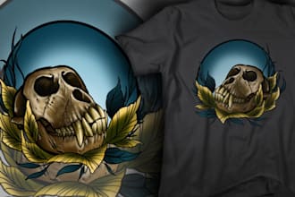 custom awesome tshirt illustration and tshirt design