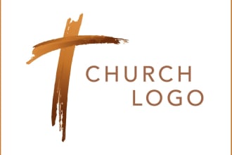 do awesome christian, religious or ministry unique minimalist church logo