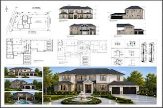 city permit blueprints architect, 2d floor plan, house, patio, adu, garage, deck