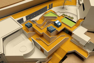 do a schematic 3d and render of your architectural project