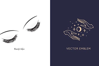 design cosmetic makeup eyelash and beauty spa logo