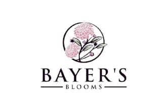 design bayers blooms flower farm logo