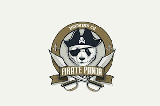 design miami brewery pirate panda brewing co logo