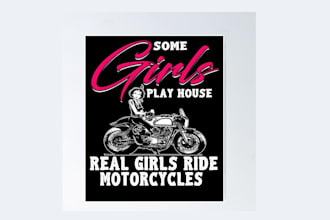design high quality female biker  logo in express delivery