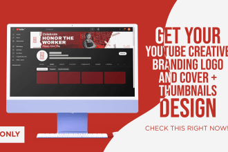 design youtube channel branding kit with logo, banner