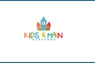 be make childcare, daycare, kids and education creative logo