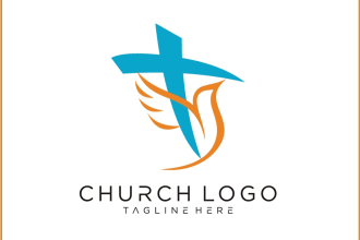 do modern church ministry christian or religious logo design