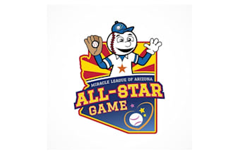 create fun miracle league of arizona baseball all star game logo