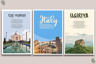 design creative vintage poster travel event and other poster