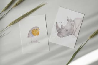 create watercolor animal illustration