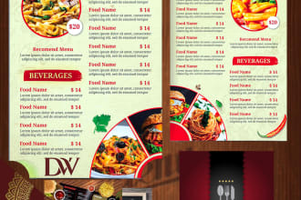create restuarants menu design