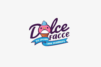 design romantic clean ice cream logo for your business store