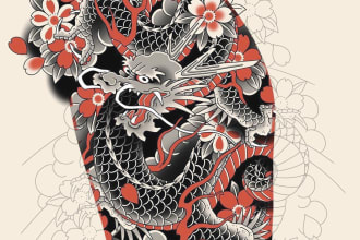 create a custom full sleeve tattoo design for you