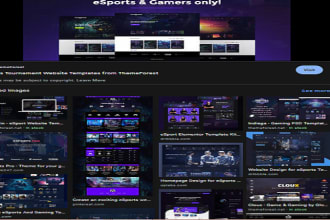 develop responsive tournament website, gaming website, esport website