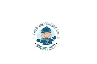 design amazing clean awesome snowflakes childcare logo for you