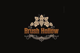 design unique modern brush hollow logo fast delivery