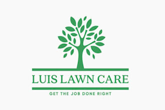 make creative modern landscaping logo with copyrights