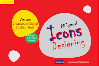 design all types of professional types of icons for apps and website