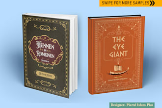 create a vintage typography book cover or ebook cover