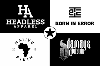 design sportswear, gymwear, skateboard and streetwear brand logo