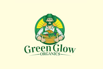 design realistic farmer logo with creative concepts