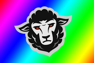 design awesome real sheep mascot  logo with free vector file
