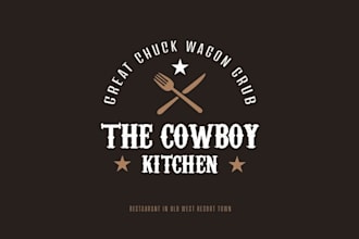 create a beautiful cowboy kitchen logo design