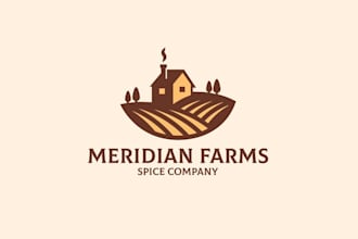 make beautiful dynamic original meridian farms logo with package