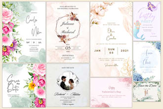 do impressive wedding card, unique invitation, or other invitation card design
