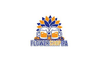 do amazing excellent great beer flower shop logo with package
